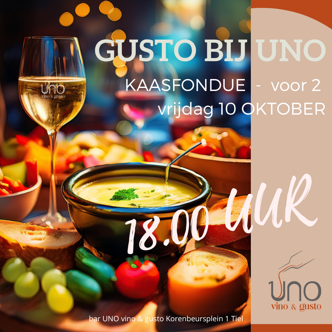 Kaasfondue voor 2 - vrijdag 10 oktober 18.00 uur